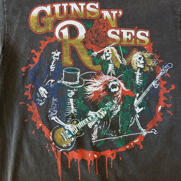 Urban Outfitters Guns And Roses Was Here Black Graphic Tour Shirt Size Medium - Picture 2 of 5